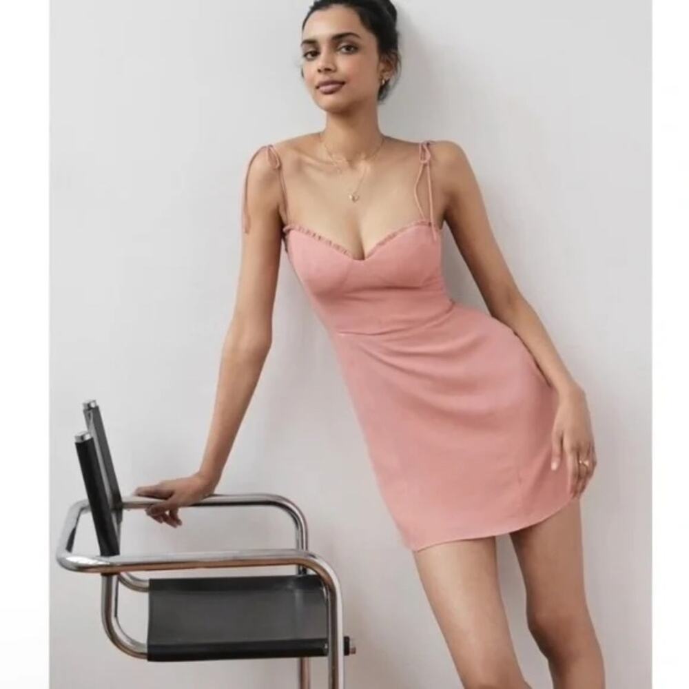 Aritzia Wilfred Fable Sweetheart Bustier Mini Dress in Blush Pink Size 4